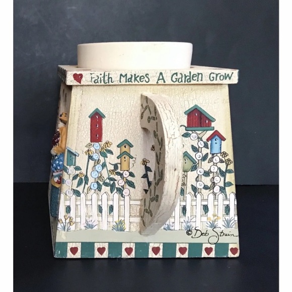 Vintage Deb Strain Faith Makes A Garden Grow Planter Whimsical Rustic Cottage - Picture 4 of 8